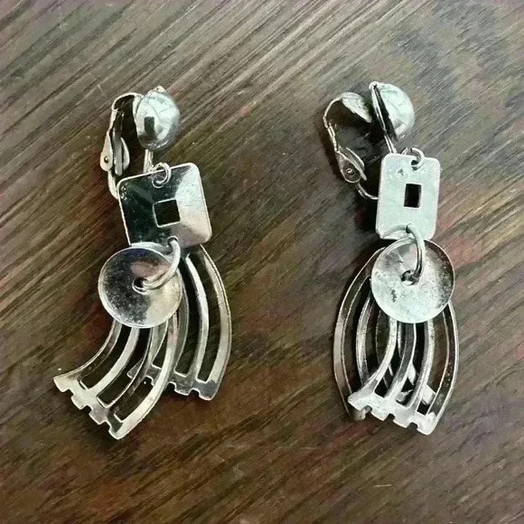 Boho Antique Silver Dangle Earrings - Silver Drop Earrings - Picture 1 of 2